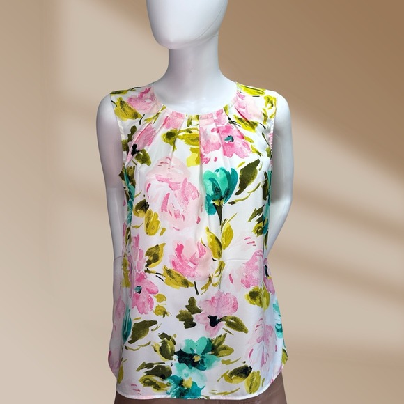 Merona Women's Set of 2 Floral Tops Yellow & White Size Medium NWOT - Picture 5 of 7
